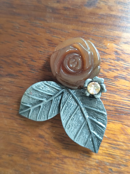 Broche fleur vintage – double usage broche / pendentif