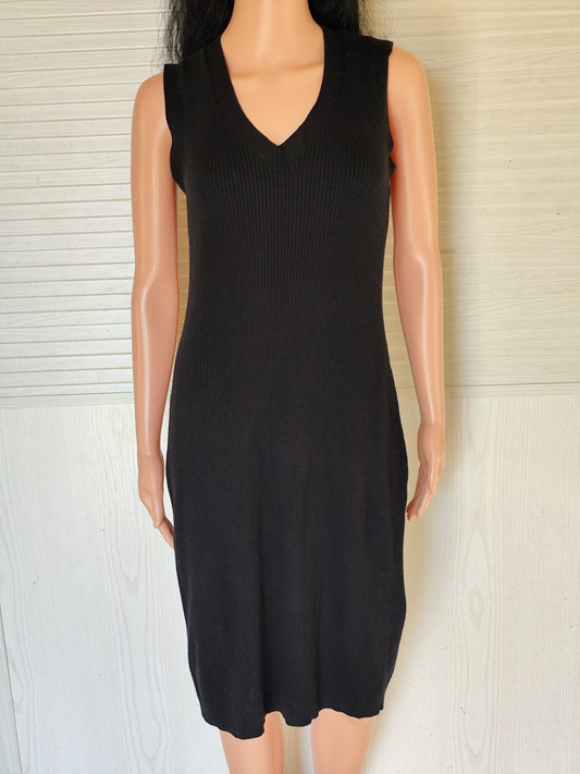 Robe longue noire coton et cachemire - Lauren Ralph Lauren - Taille M