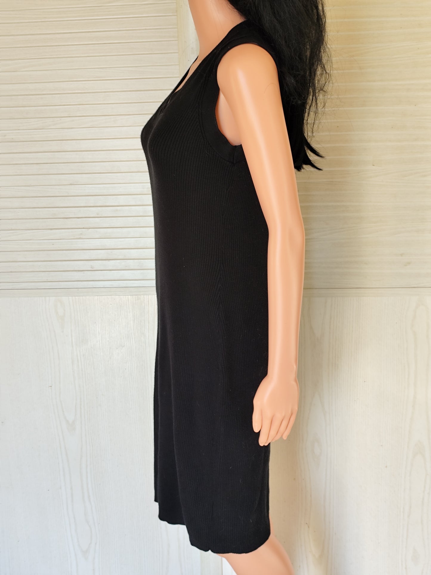 Robe longue noire coton et cachemire - Lauren Ralph Lauren - Taille M