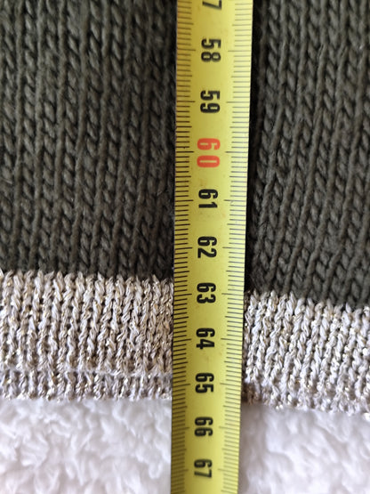 Pull kaki à cœurs – Made in Italy – Taille oversize 42 au 48