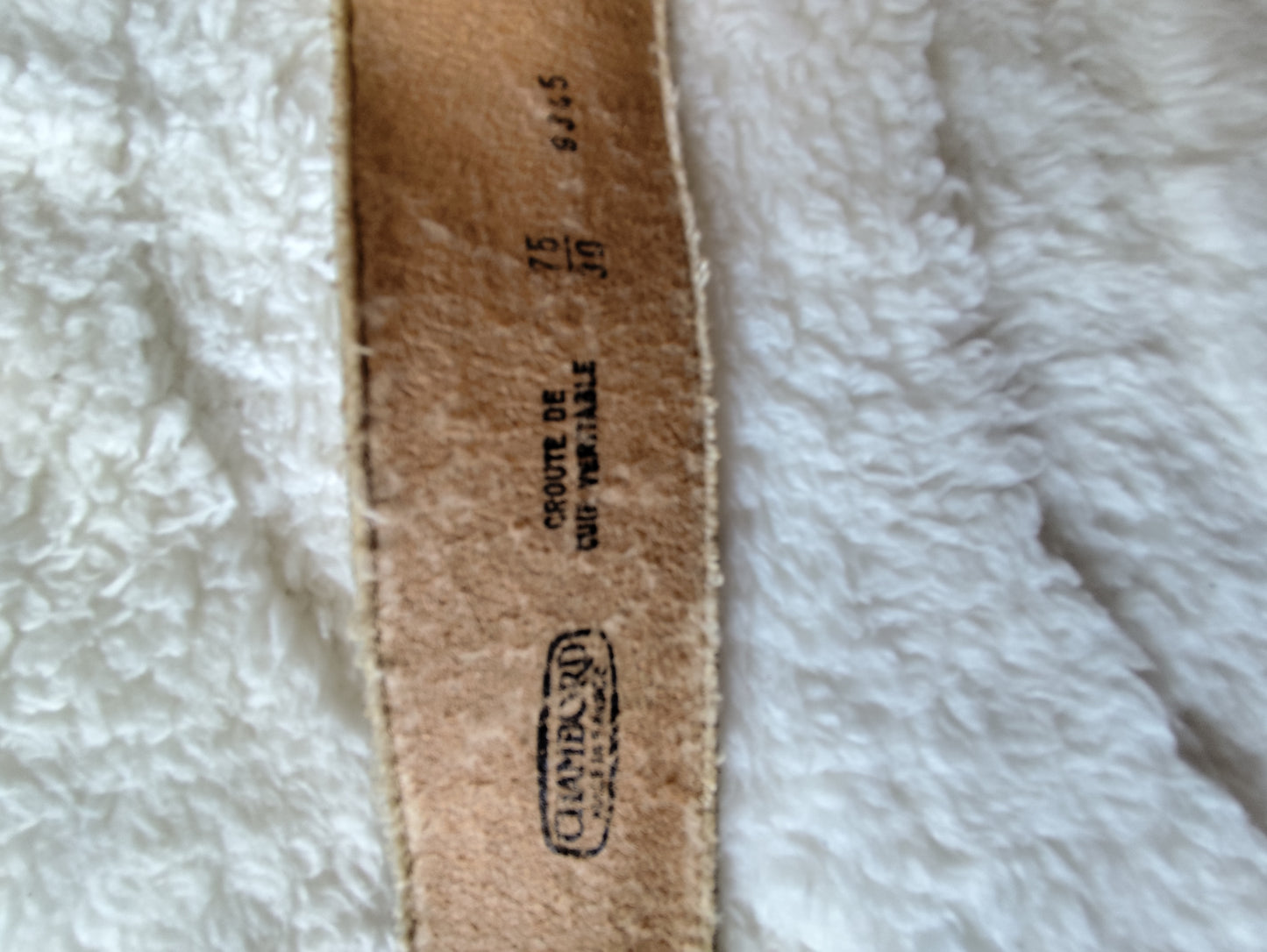 Ceinture cuir véritable blanche – 85 cm