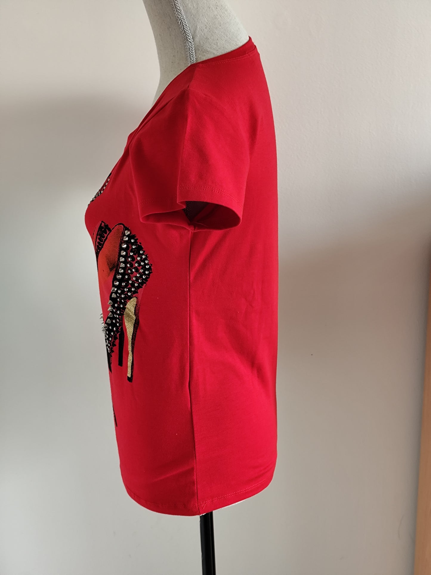 T-shirt Rouge Graphique – Taille 36/38