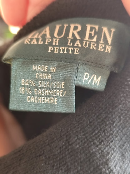 Pull léger cachemire et soie  Ralph Lauren à volants - Taille 36/38