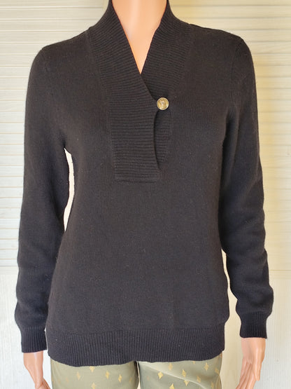 Pull noir avec bouton doré Lauren Ralph Lauren - Taille M