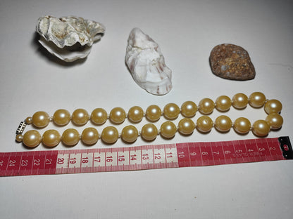 ✨ Collier Vintage Perles Imitation – Fermoir Argenté Strass – Élégance Intemporelle