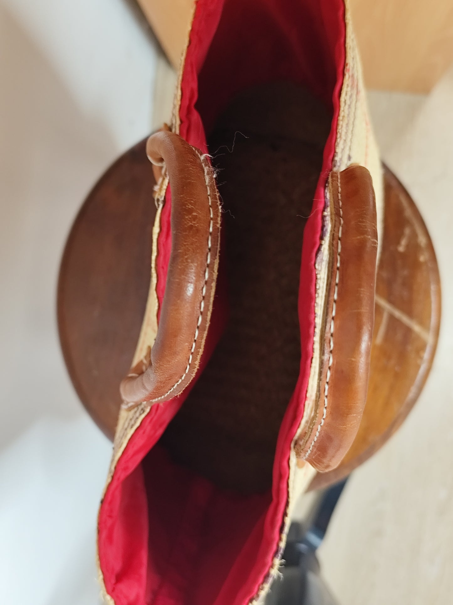 Panier cabas en osier & tissu écossais – Style champêtre chic