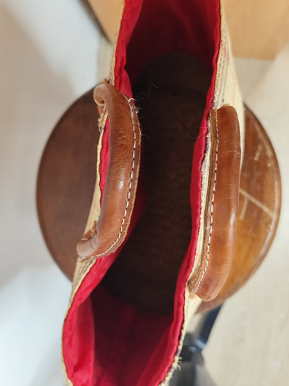 Panier cabas en osier & tissu écossais – Style champêtre chic