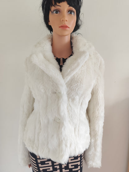 Veste fausse fourrure blanche Ici et Maintenant – T. 38