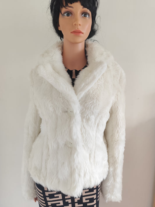 Veste fausse fourrure blanche Ici et Maintenant – T. 38