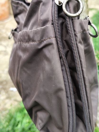 Sac bandoulière Lancaster marron chocolat en toile