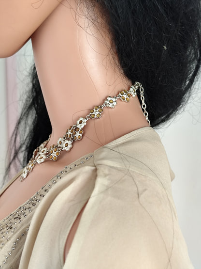 Collier à petites fleurs  Dolce Vita  perles & strass