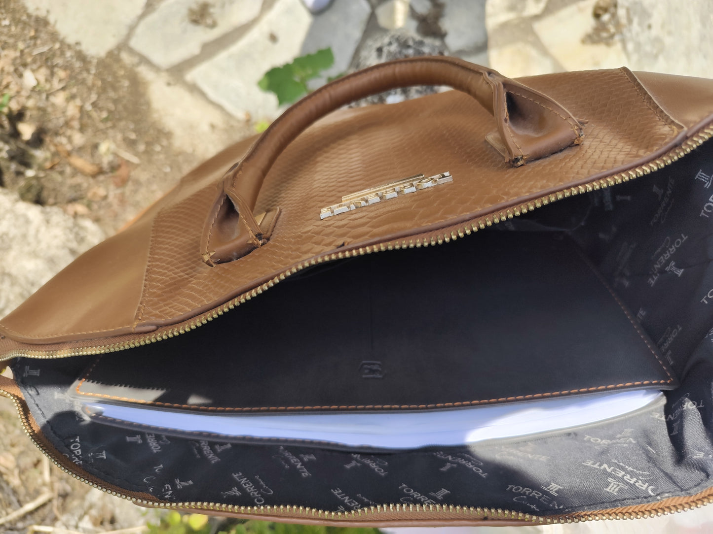 Sac Bowling Torrente Couture Camel Mouluré – Grand format