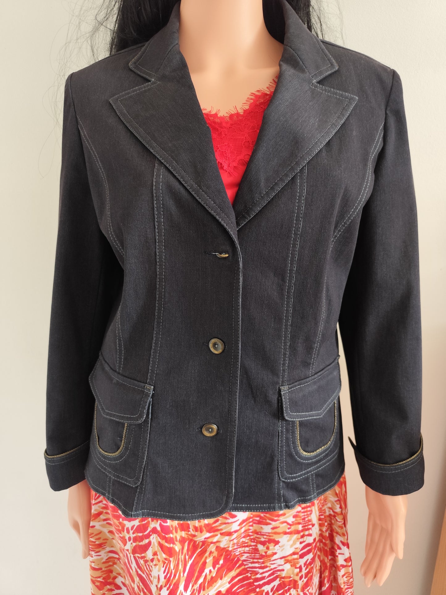 Blazer en denim noir – Christine Laure – T. 40