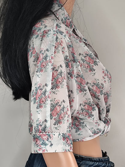 👚 Chemisier fluide à fleurs 1-2-3 – Taille 40/42 🌸