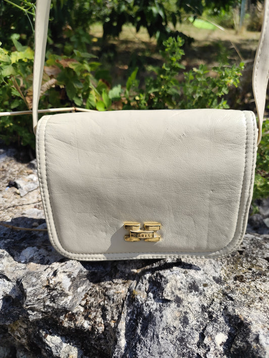 Sac bandoulière crème vintage – petit format élégant