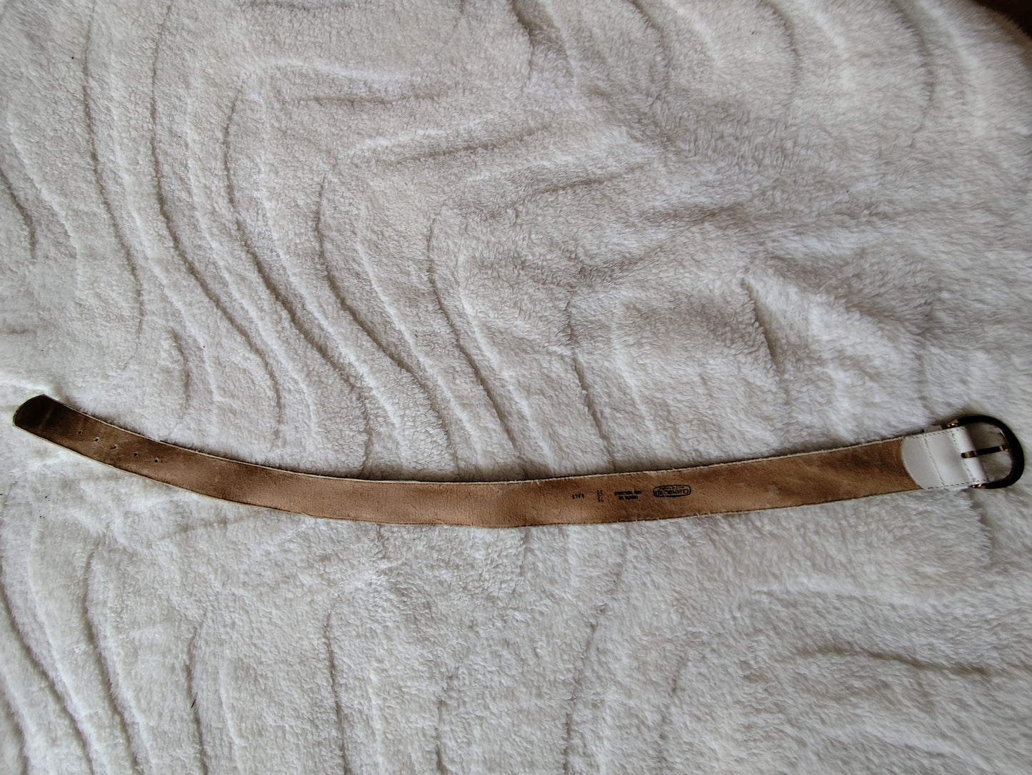 Ceinture cuir véritable blanche – 85 cm