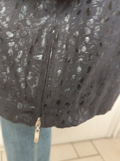 Manteau noir texturé brillant – C. Missaro – Taille 46