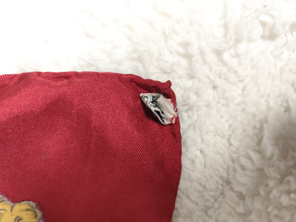 Carré en soie imprimé rouge et or vintage – Hermès Paris