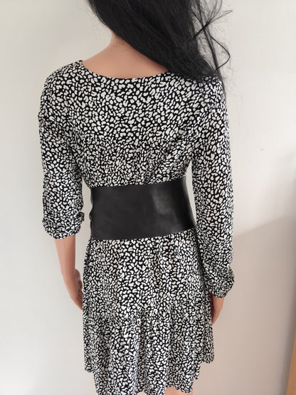 Ceinture large en cuir noir Pepe Jeans – boucle ronde - 80 cm