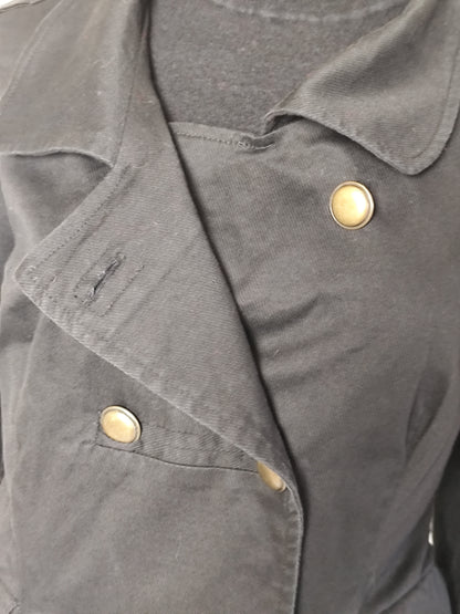 Veste en toile noire style officier coton - Camaïeu - Taille 40/42