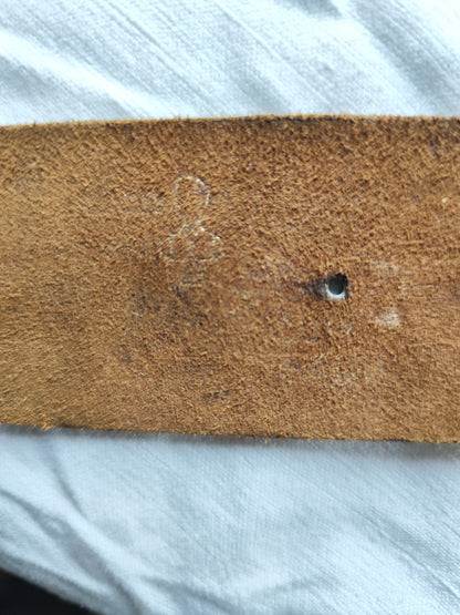 Ceinture vintage en cuir tressé marron - 90 cm