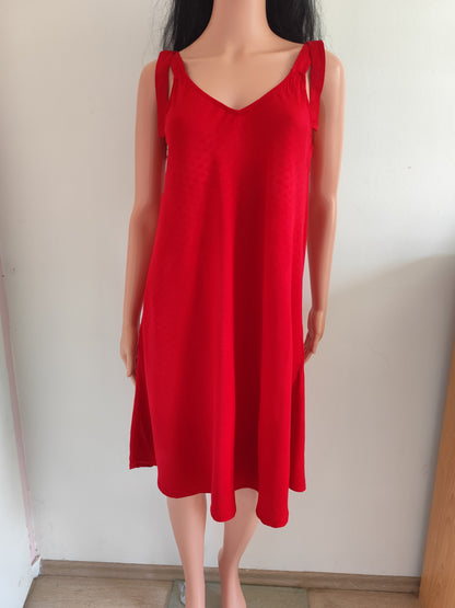 Robe fluide rouge – 100 % Tencel – taille 38/40 (estimée)