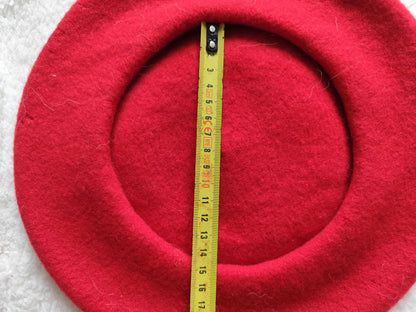 Béret rouge en pure laine