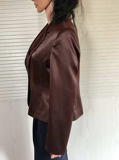 Veste blazer marron satiné Baraci – Taille 40/42