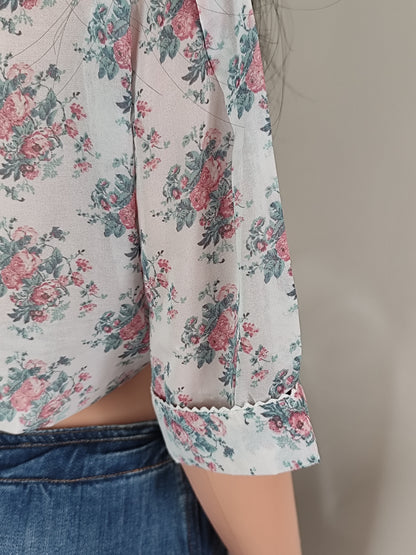 👚 Chemisier fluide à fleurs 1-2-3 – Taille 40/42 🌸