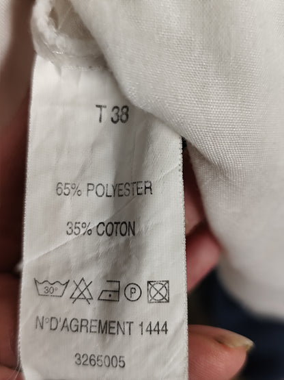 Blouse bohème blanche Ligne à suivre - Détails brodés et liens - Taille 38