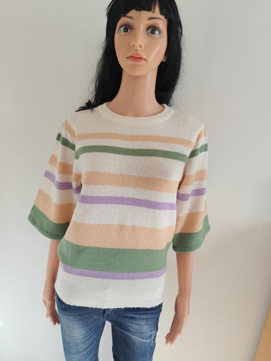 Pull léger à rayures pastel Influx – T. 38/40