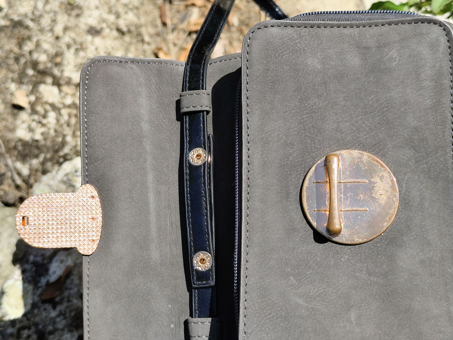 Sac bandoulière Lollipops mini – gris et noir – 18x11 cm