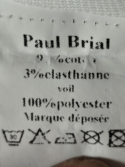 Tailleur Paul Brial – motif floral rouge & chocolat – Taille 3/40 haut et 4/42 jupe