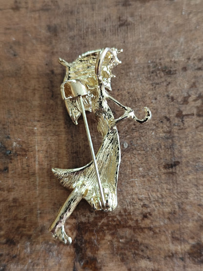 Magnifique Broche et Pendentif 2-en-1 – Silhouette Rétro à l'Ombrelle