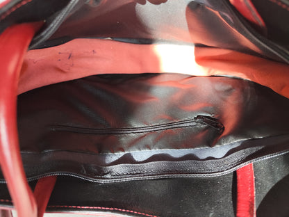 Sac demi-lune à bandoulière rouge Ludivine – Format moyen