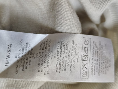 Pull blanc col brodé NAF NAF – Taille  36/38