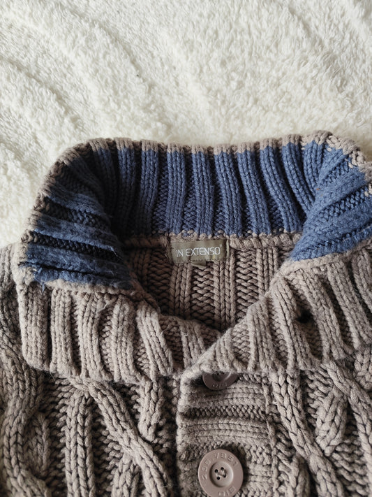 Pull torsadé col montant – taupe - taille XL