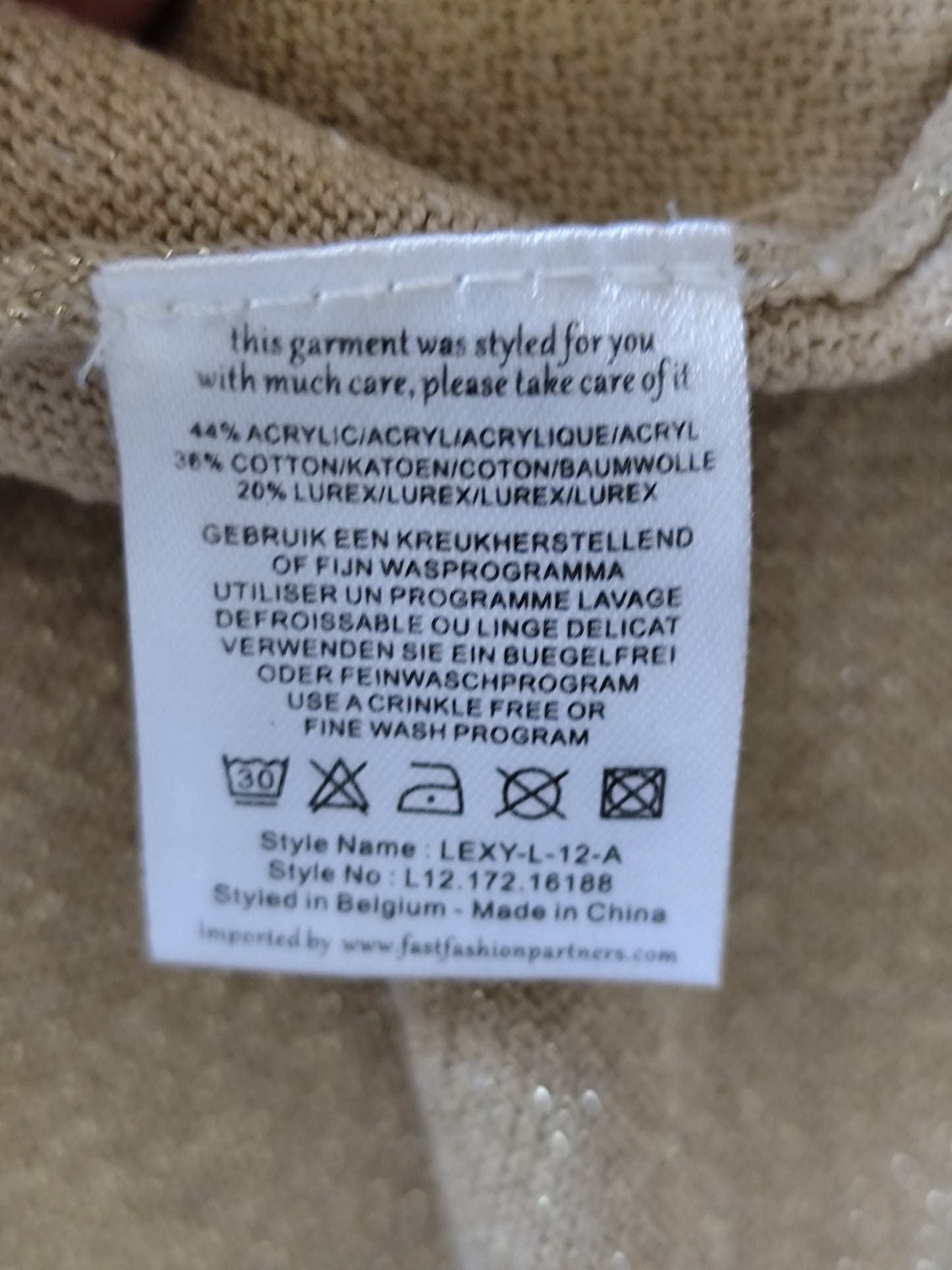 Pull beige scintillant doré - Vila Joy – Taille 36/38