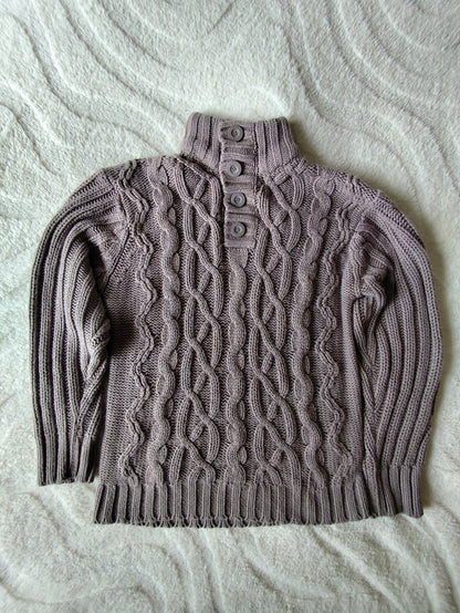Pull torsadé col montant – taupe - taille XL