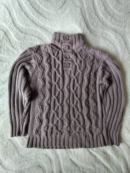 Pull torsadé col montant – taupe - taille XL