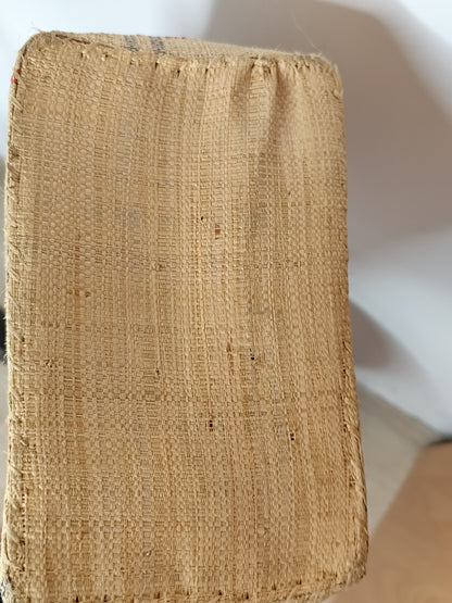 Panier cabas en osier & tissu écossais – Style champêtre chic