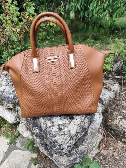 Sac Bowling Torrente Couture Camel Mouluré – Grand format
