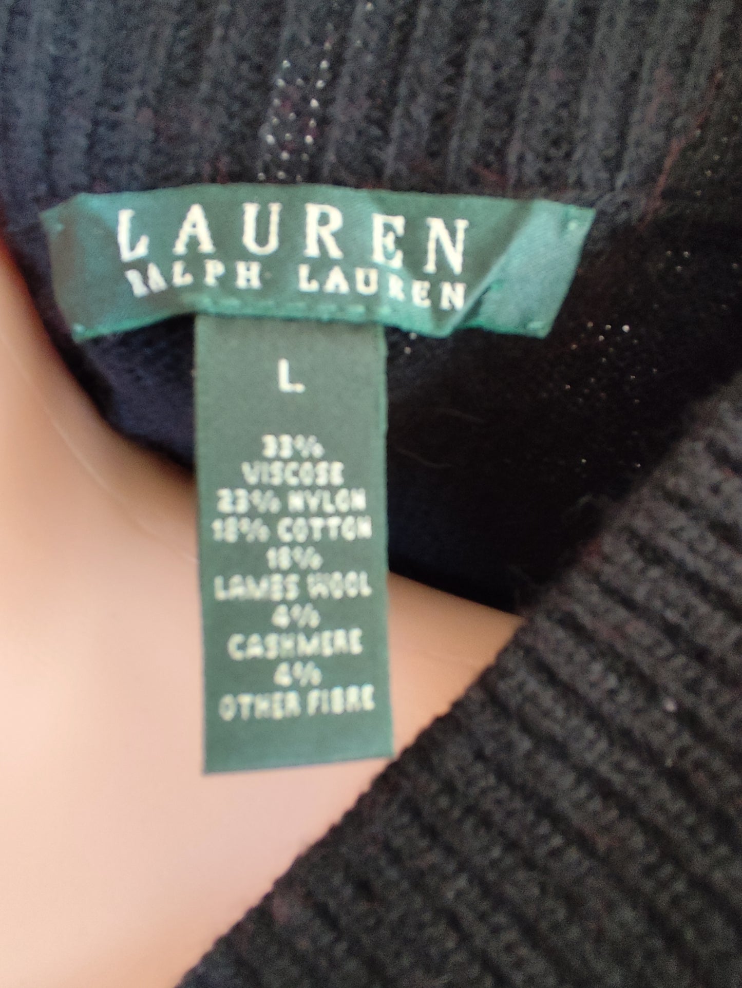 Pull noir avec bouton doré Lauren Ralph Lauren - Taille M