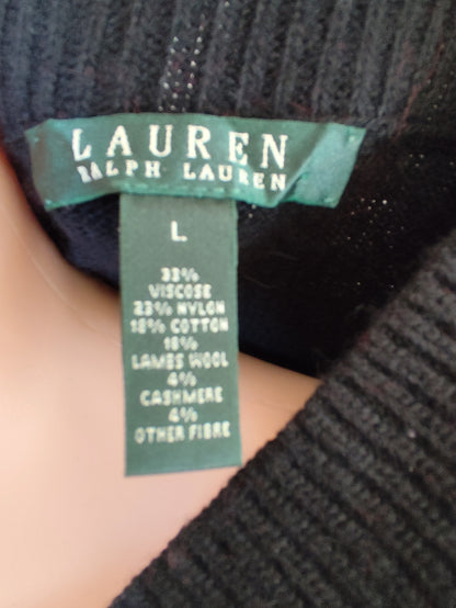 Pull noir avec bouton doré Lauren Ralph Lauren - Taille M