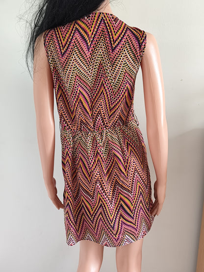 Robe géométrique colorée 100% coton – Taille 38/40