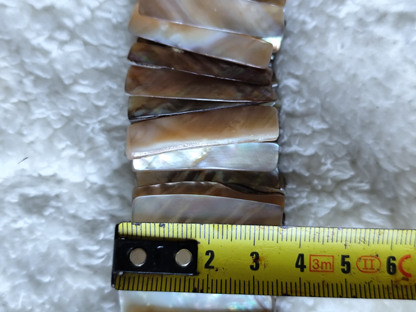 Bracelet vintage en nacre de Tahiti – tons bruns & irisés