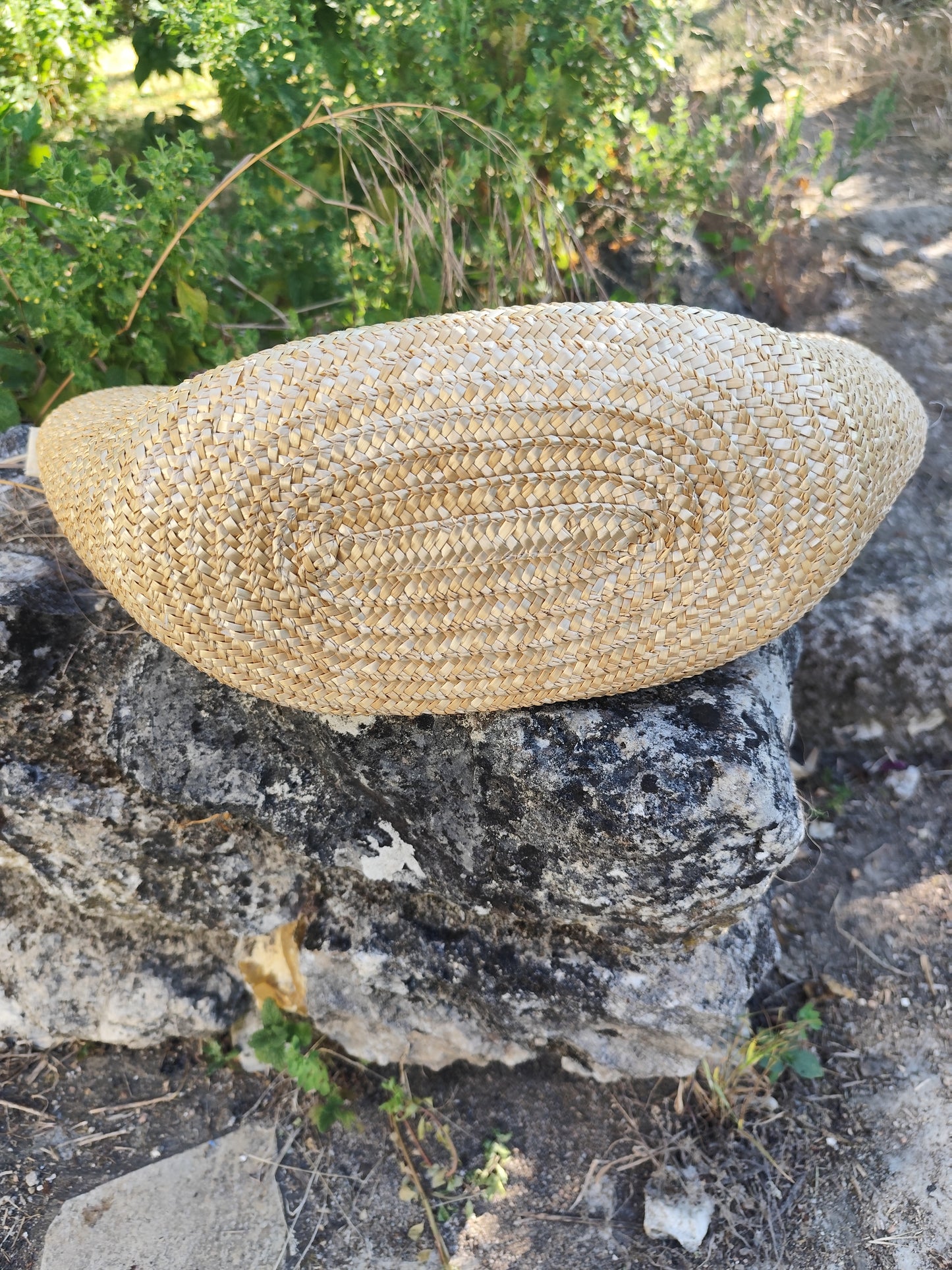 Sac panier avec perles en fibres naturelles