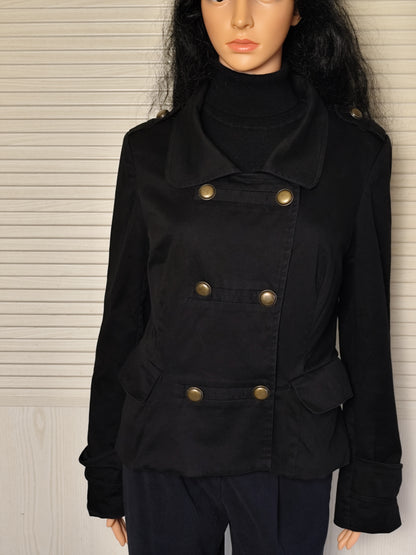 Veste en toile noire style officier coton - Camaïeu - Taille 40/42