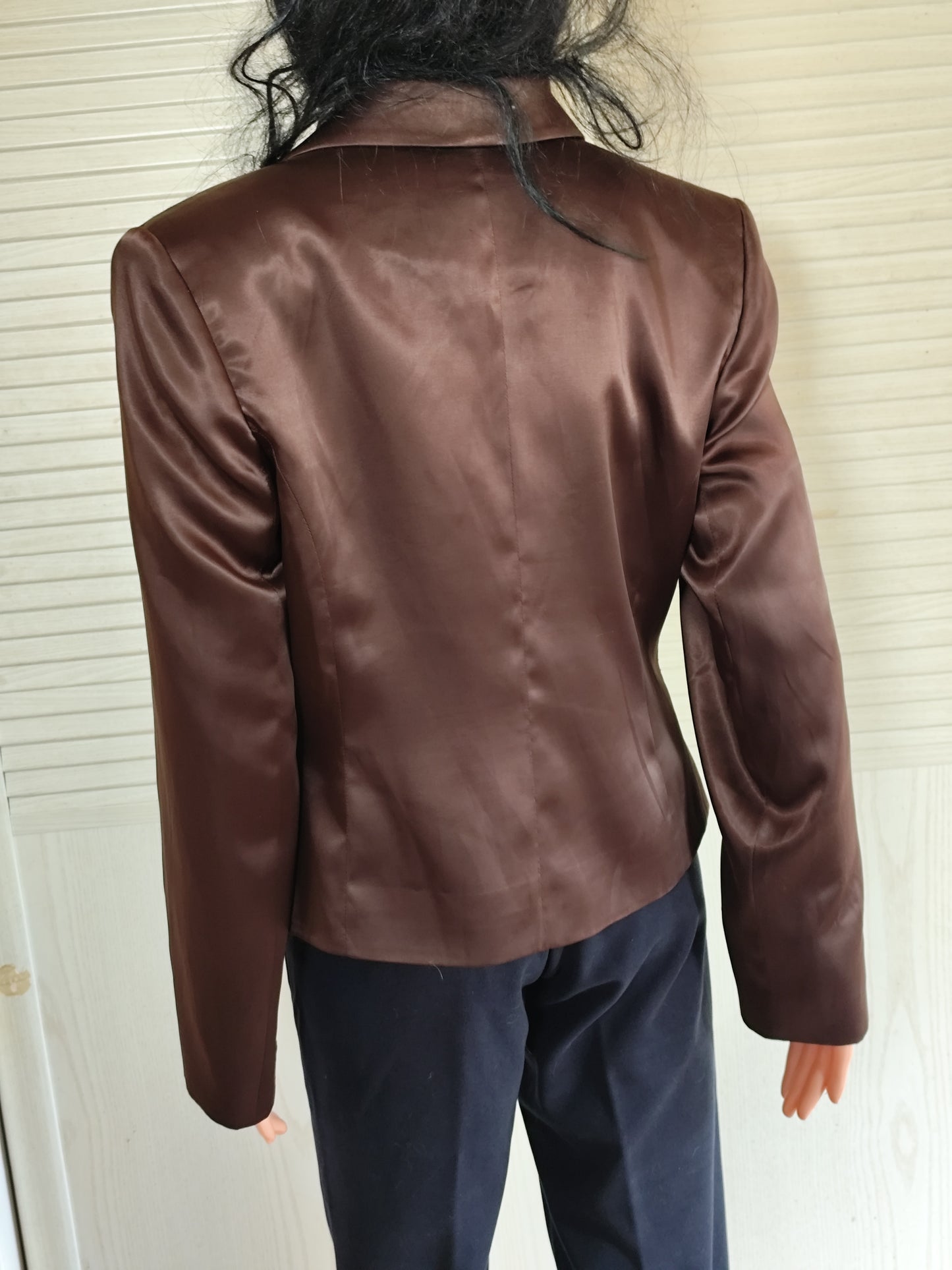 Veste blazer marron satiné Baraci – Taille 40/42