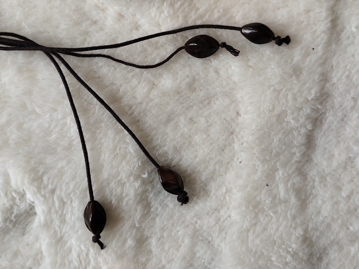 Ceinture perles bois foncées – Longueur maxi, style garanti - 105 cm